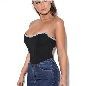 Miss circle Crystal trim corset